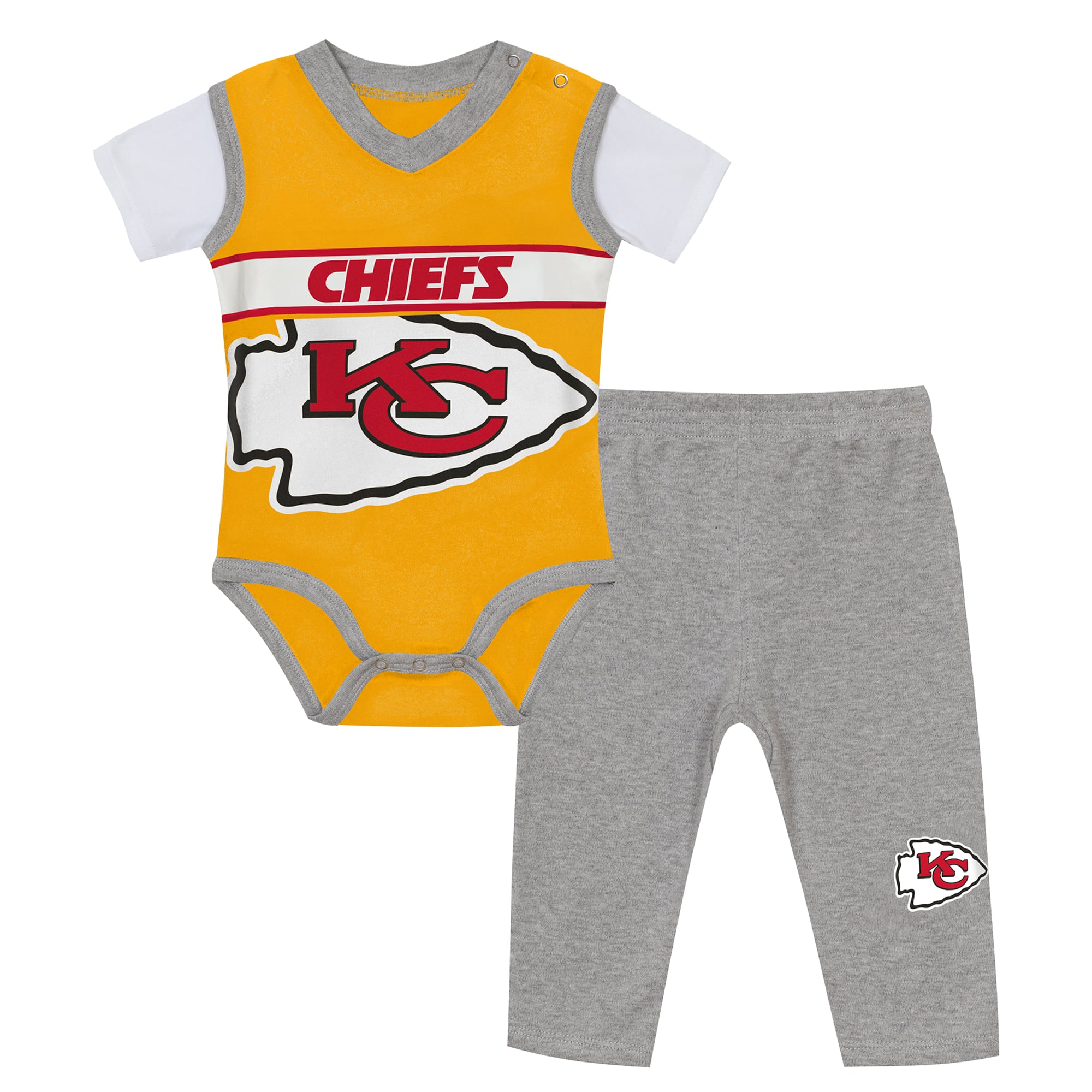 Ensemble body et pantalon deux pièces Outerstuff or/gris chiné Kansas City Chiefs pour bébé